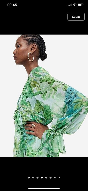 l Beden yeşil Renk H&M yeşil trend elbise