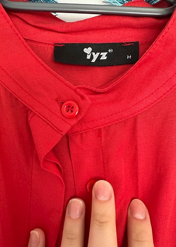 m Beden kırmızı Renk Kırmızı Fırfırlı Bohem Keten Mini Tunik