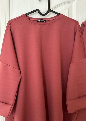 s Beden pembe Renk Gül kurusu Kadın Oversize Eşofman Takımı