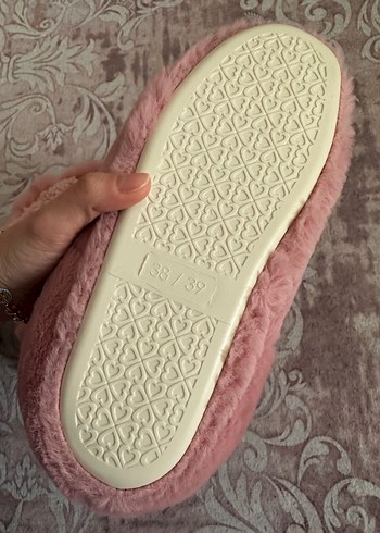 Kızlar için Pembe Peluş Ev Terliği - Görsel 7