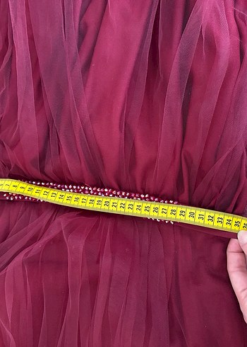 Bordo Uzun Bohem Yüksek Yakalı Kadın Elbise - Görsel 7