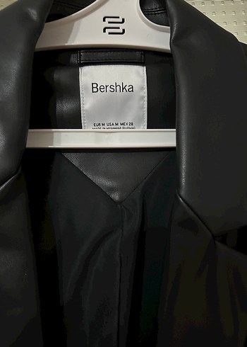 Kadın Siyah Deri Midi Ceket - Görsel 3