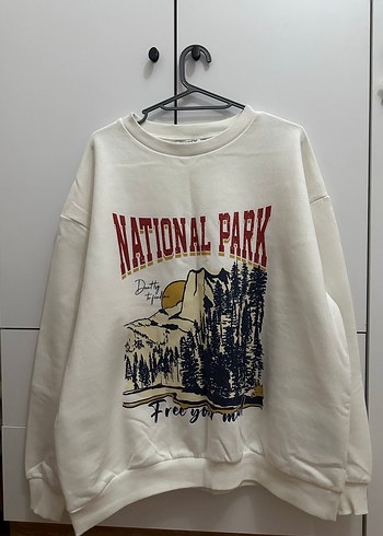 LC Waikiki Ekru Oversize National Park Sweatshirt