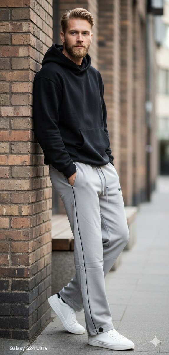 Gri Erkek baggy stoperli alt erkek esofman alt arka cepli - Görsel 5