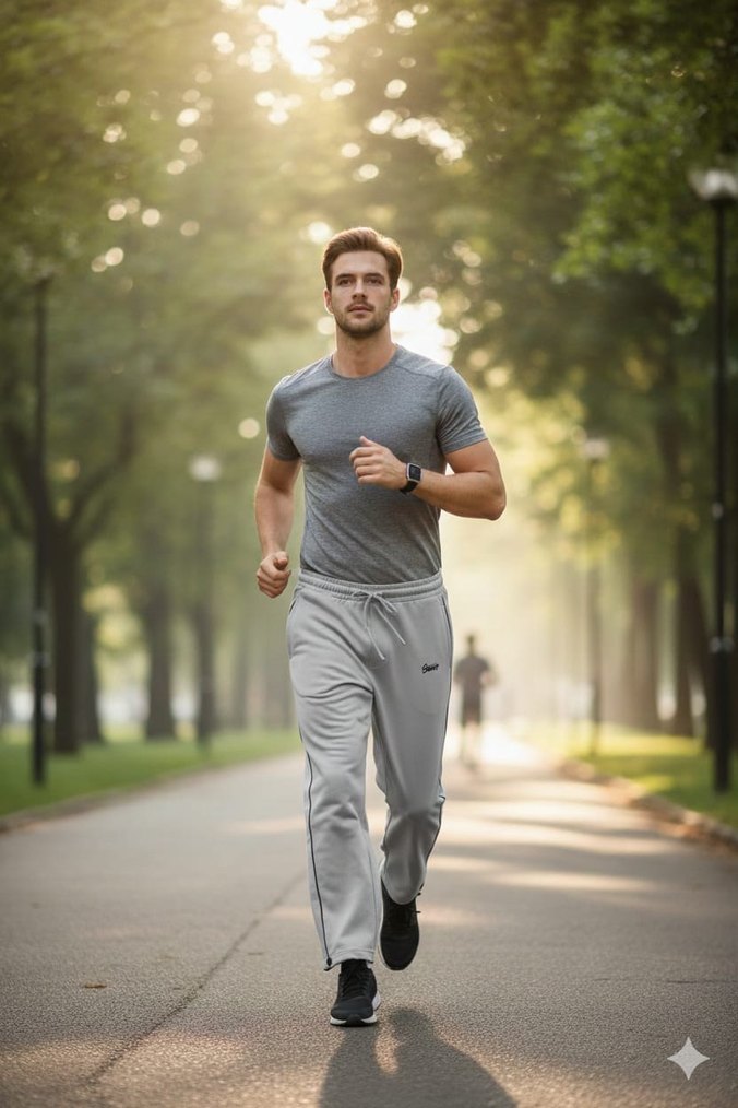 Gri Erkek baggy stoperli alt erkek esofman alt arka cepli - Görsel 2