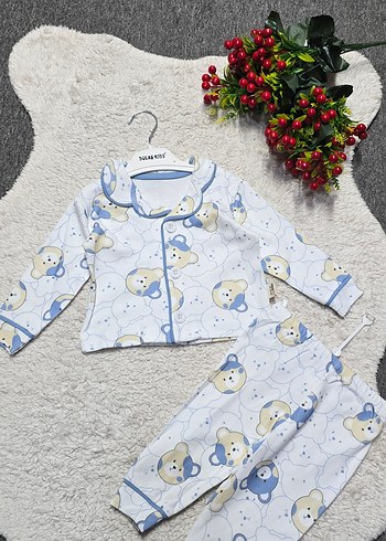 Düğmeli Bebek pijama takımı Uzun Kollu - Görsel 2