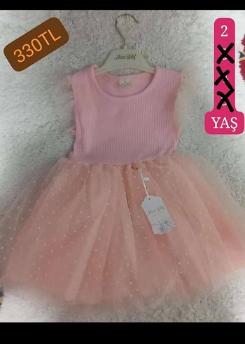 Kız Çocuk Pembe Kolsuz Fırfırlı Elbise