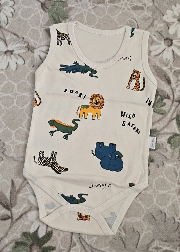 Erkek bebek desenli çıtçıtlı atlet - Görsel 5