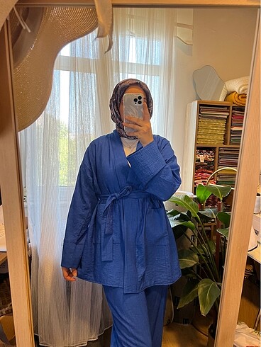 universal Beden mavi Renk Cepli kimono takım