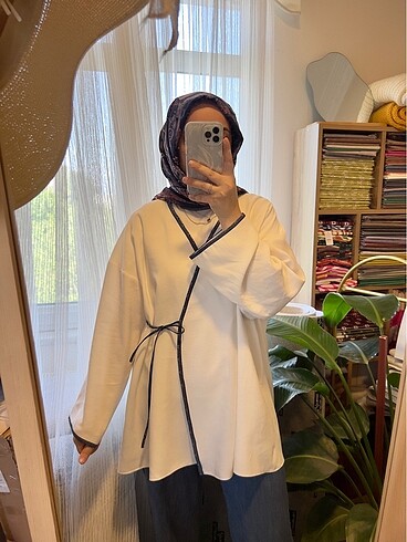 Diğer Lacivert biyeli beyaz kimono