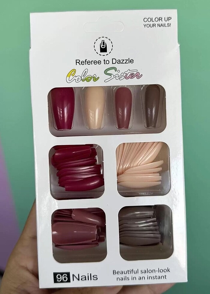 Karışık renkli 96 parça protez tırnak???? - Görsel 2