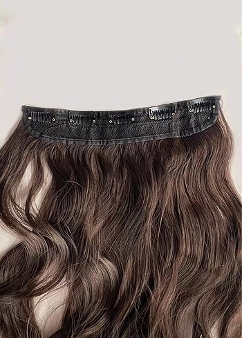 Kahverengi dolgun 3 çıtçıt kaliteli saç - Görsel 3