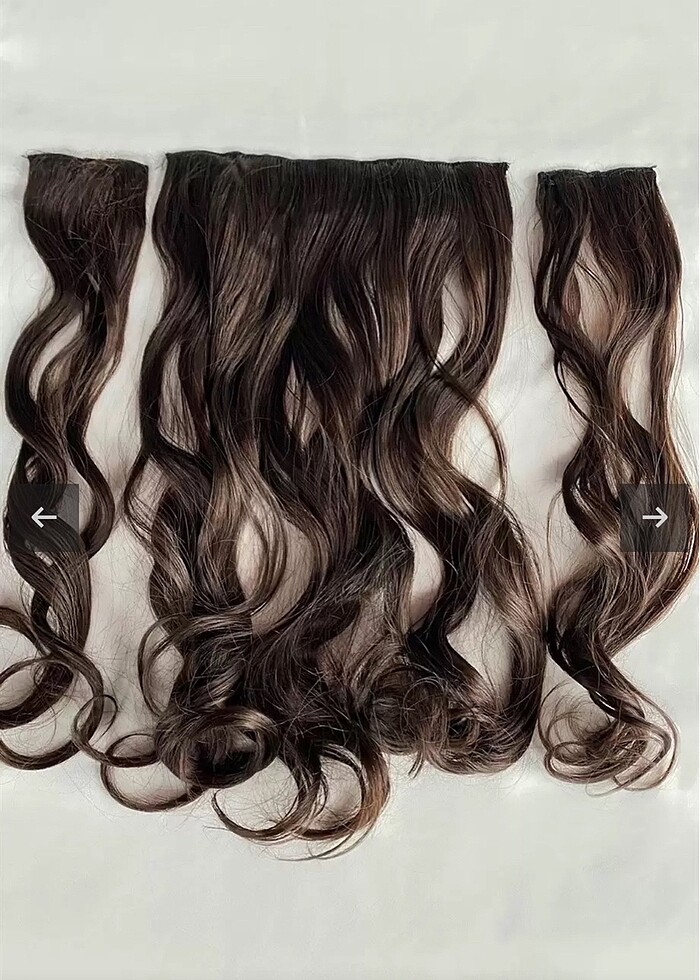 Kahverengi dolgun 3 çıtçıt kaliteli saç - Görsel 2