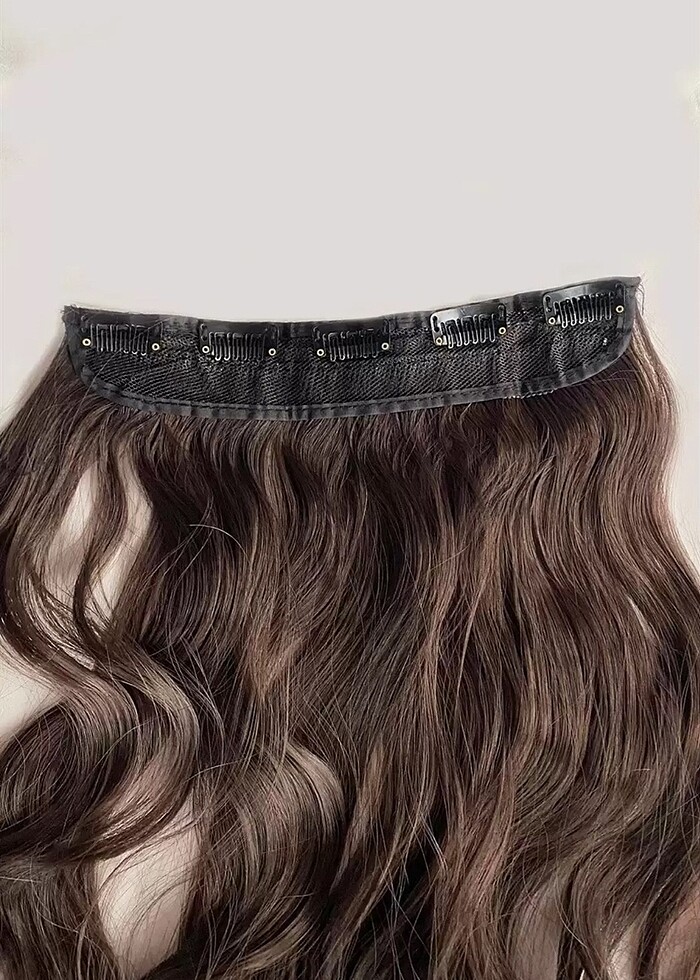 Kahverengi dolgun 3 çıtçıt kaliteli saç - Görsel 3