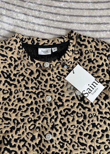m Beden Saint tropez Leopar Desenli hırka