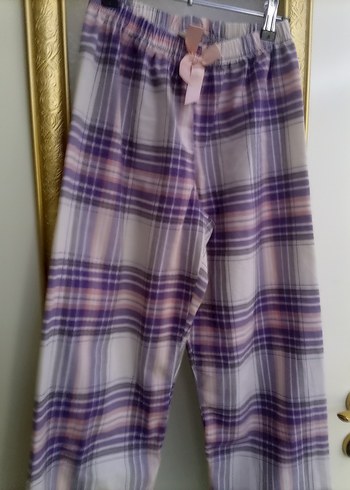 s Beden mor Renk Mor Ekoseli Pijama Altı