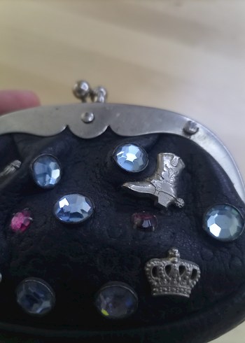 Taşlı Tasarım Vintage Deri Cüzdan - Görsel 9