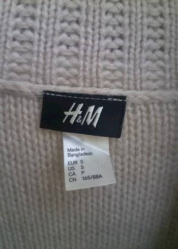 H&M Bej Düğmeli Triko Unisex Hırka - Görsel 4