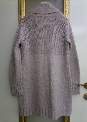 H&M Bej Düğmeli Triko Unisex Hırka - Görsel 11