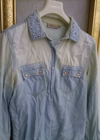 Xside Batik Desenli Denim Gömlek - Görsel 10