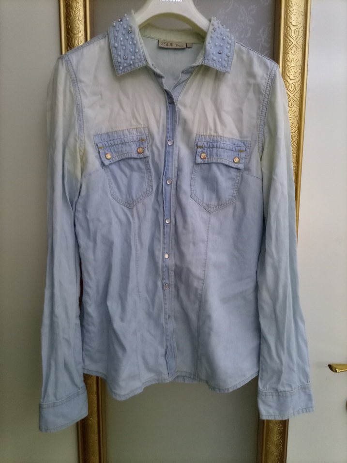 Xside Batik Desenli Denim Gömlek - Görsel 5