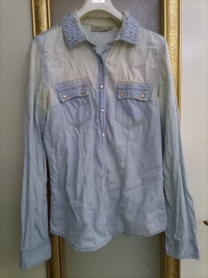 Xside Batik Desenli Denim Gömlek - Görsel 3