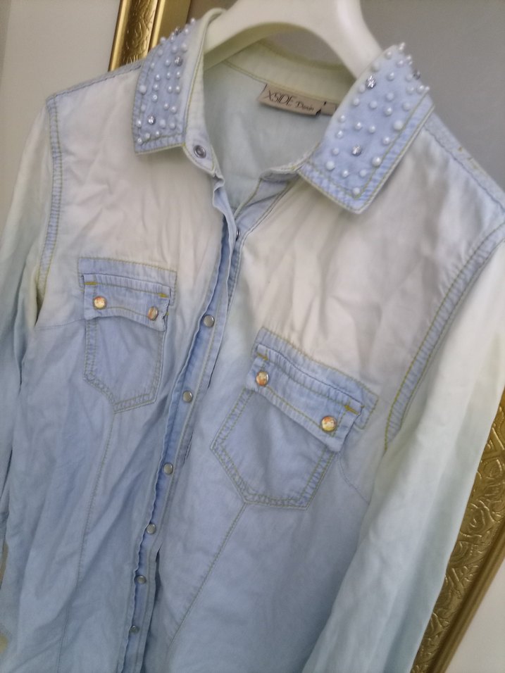 Xside Batik Desenli Denim Gömlek - Görsel 4