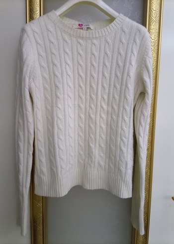 Koton Beyaz Örgü Triko Kazak - Görsel 7