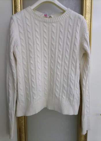 Koton Beyaz Örgü Triko Kazak - Görsel 2