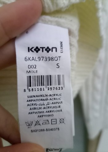 Koton Beyaz Örgü Triko Kazak - Görsel 10
