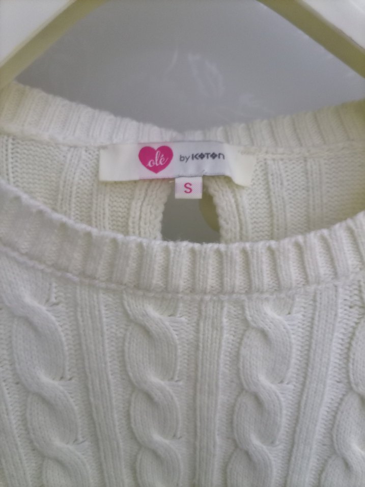 Koton Beyaz Örgü Triko Kazak - Görsel 3