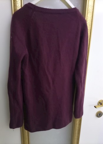 Mavi Geyik Desenli Bordo Kazak - Görsel 6