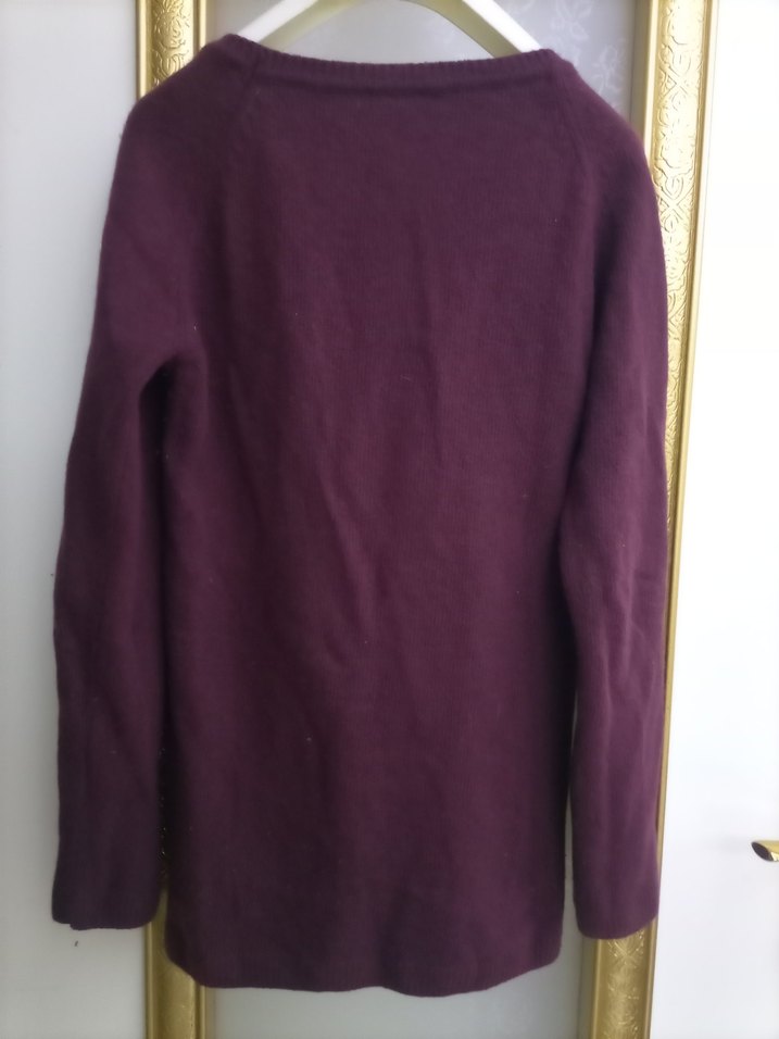 Mavi Geyik Desenli Bordo Kazak - Görsel 5