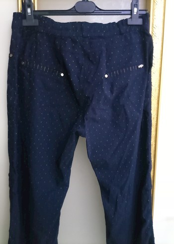 Düğmeli Lacivert Rahat Kesim Pantolon - Görsel 7