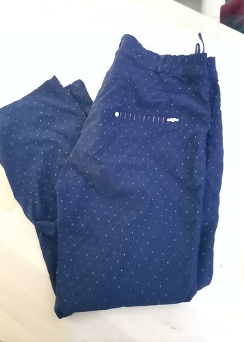 Düğmeli Lacivert Rahat Kesim Pantolon - Görsel 9