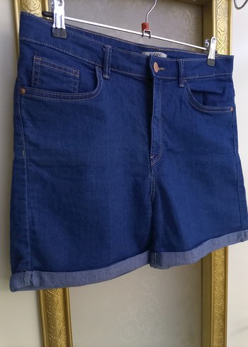 l Beden Kadın Lacivert Mini Denim Şort