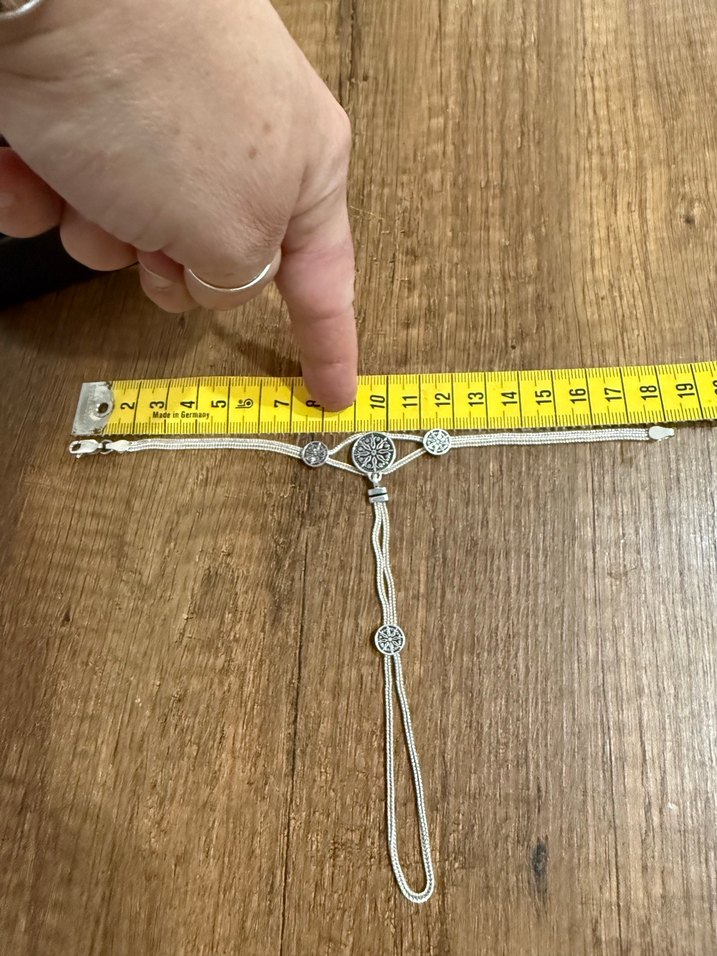 925 Bohem İşlemeli Zincir Detaylı Kadın El Zinciri - Görsel 3