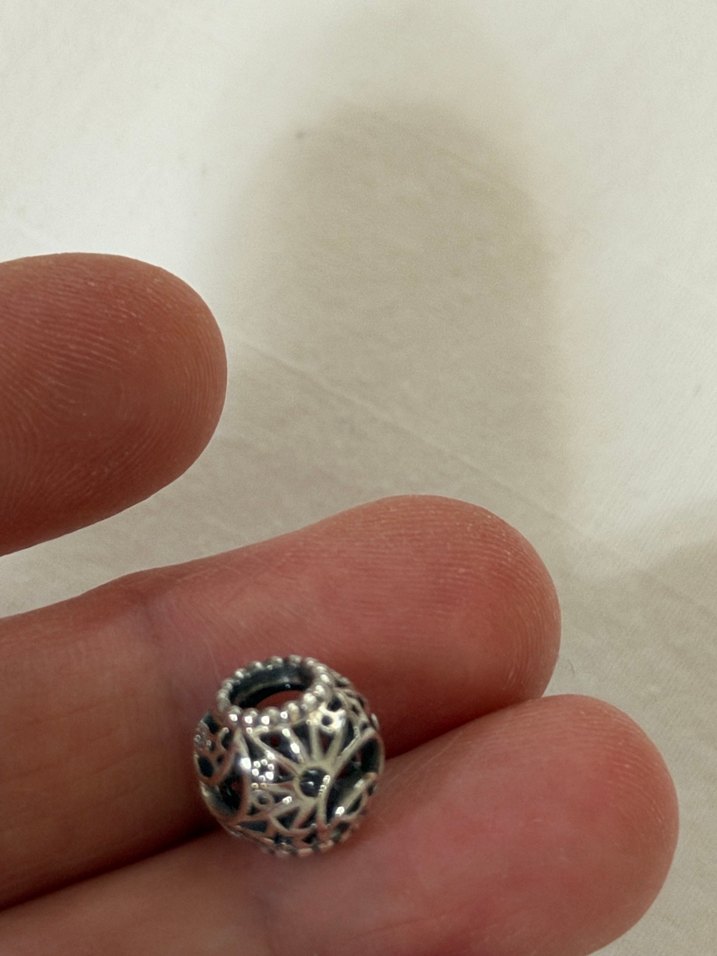 Bej Desenli Boncuklu Pandora Charm - Görsel 4