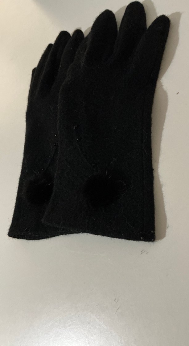 Kadın Siyah yün Eldiven  M - Görsel 3