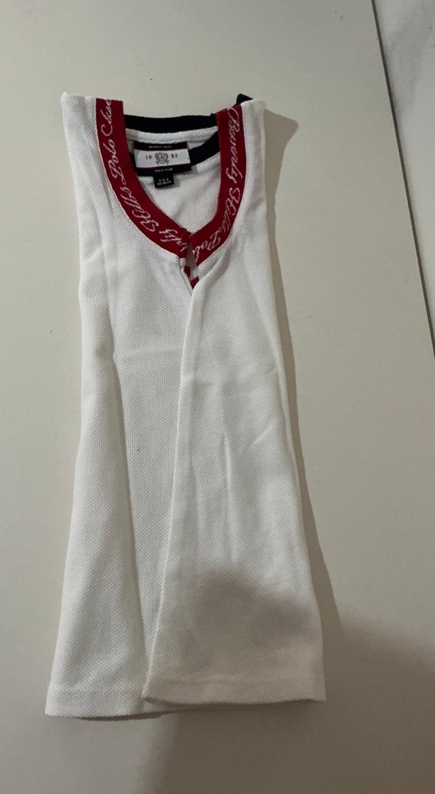 POLO Clup Kolsuz Beyaz Baskılı elbise - Görsel 2