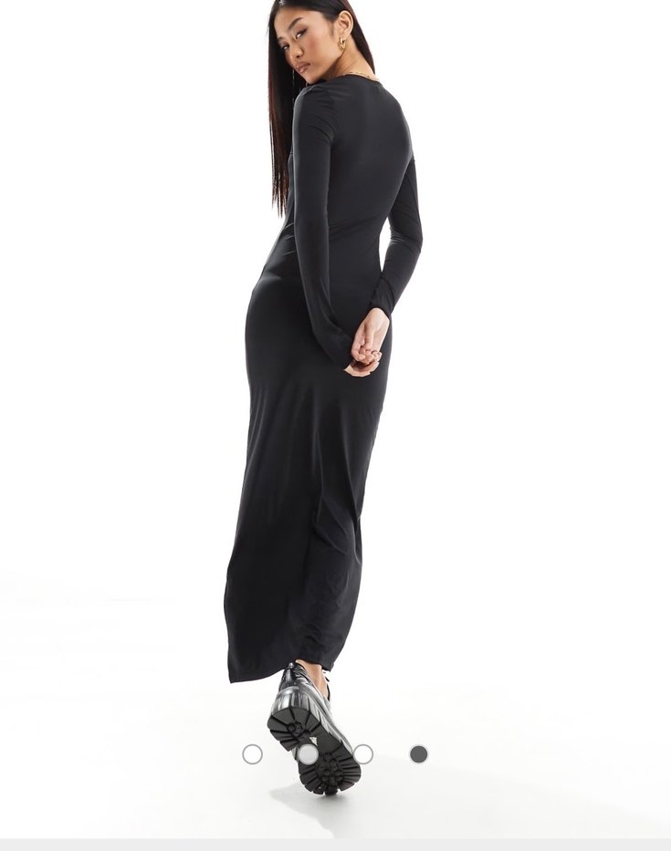 Pull & Bear Siyah Uzun Elbise - Görsel 2