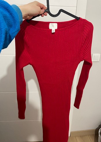 Mango Kırmızı Uzun Triko Elbise - Görsel 4
