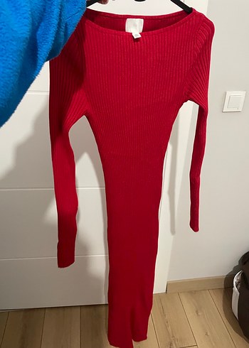 Mango Kırmızı Uzun Triko Elbise - Görsel 5