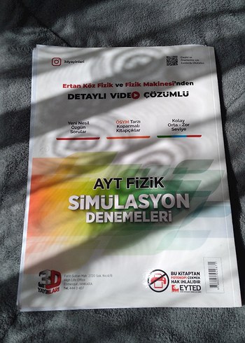 YKS Test Kitabı // 3D AYT Fizik Deneme