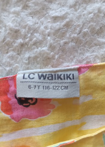 LC Waikiki Kız Çocuk Sarı Düğmeli Bohem Elbise