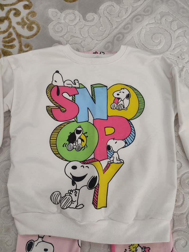 Kız Çocuk Renkli Baskılı Sweatshirt takım - Görsel 2