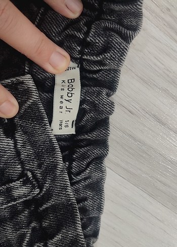 kız çocuk  Gri Kot Pantolon, Kemerli, Günlük - Görsel 2