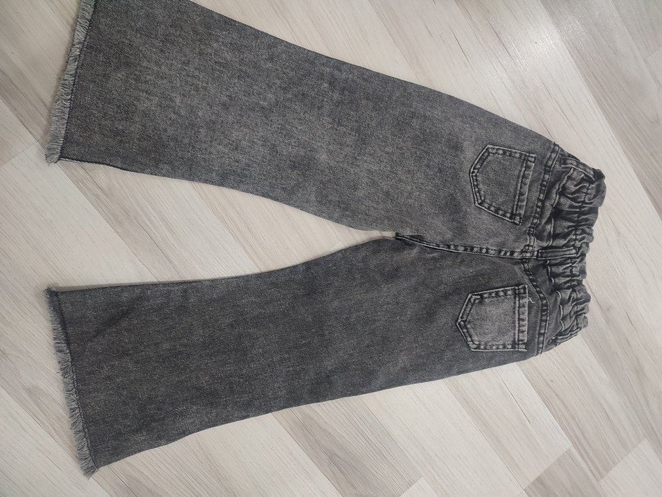 kız çocuk  Gri Kot Pantolon, Kemerli, Günlük - Görsel 3