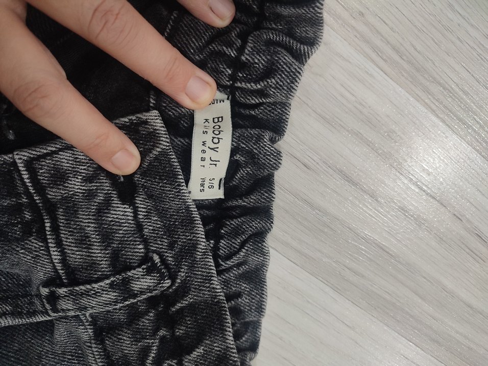 kız çocuk  Gri Kot Pantolon, Kemerli, Günlük - Görsel 2