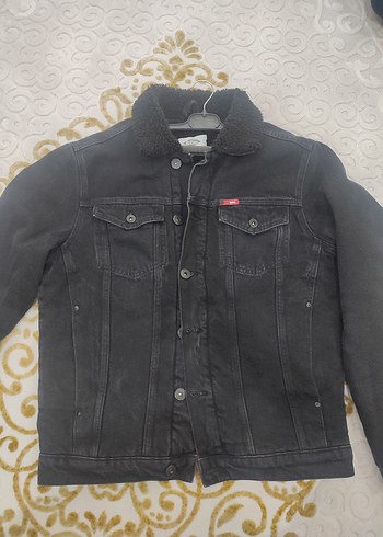 Düğmeli Siyah Denim Erkek Ceket - Görsel 8